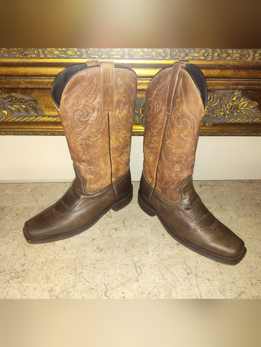 Masterson Brown Leather Western Cowboy Boots - Classic Pull-On Style